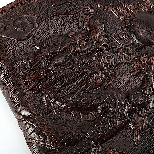 Dragon Wallet, 3D Engraved Dragon Purse Vintage Dragons Billfold for Men Genuine Leather Wallet4