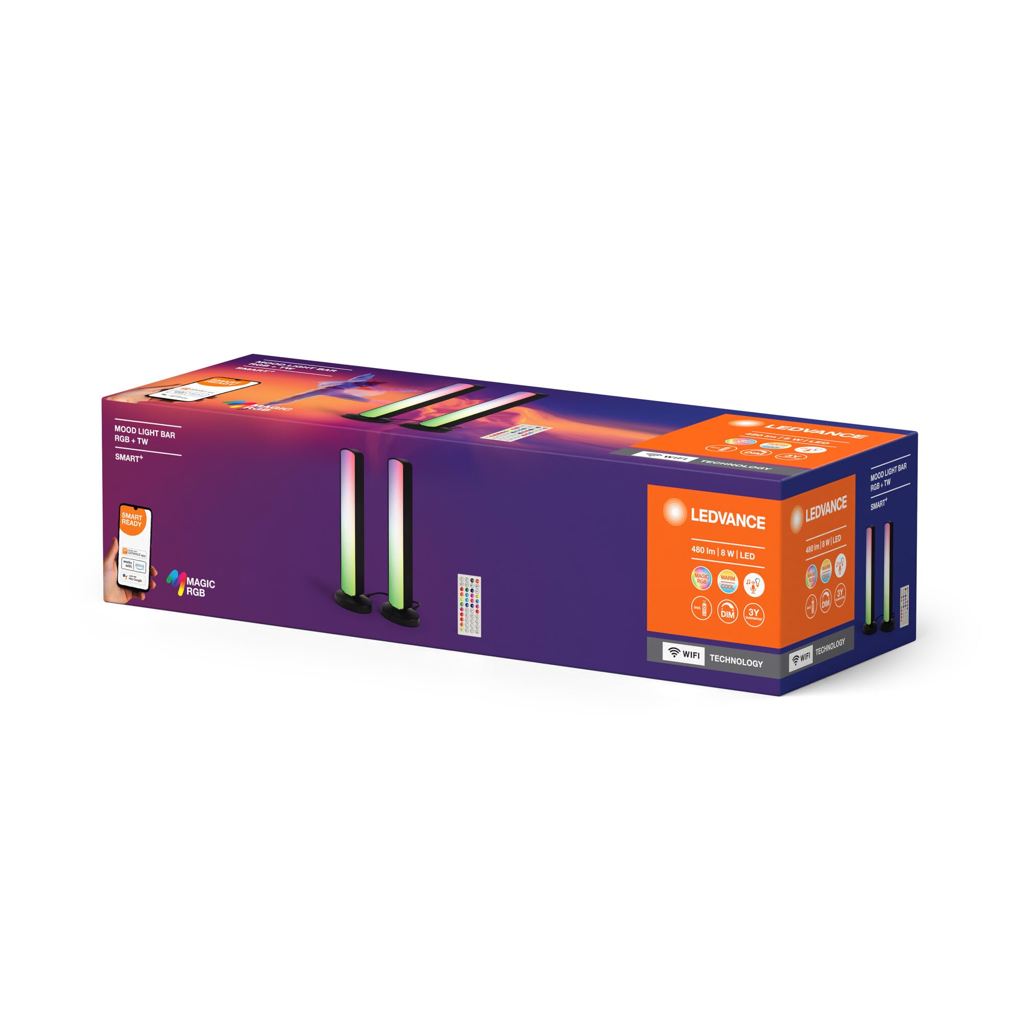Lampa podłogowa LEDVANCE SMART+ WIFI,mała,czarna,2x 2,5W,2x 480lm,możliwość ściemniania,funkcja DIY & rytm muzyczny,długa żywotność,możliwość sterowania przez aplikację,2700-6500K