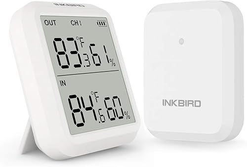 Inkbird ITH-20R Higrómetro digital para interiores y exteriores, termómetro inalámbrico para habitación con sensor, pantalla de temperatura precisa