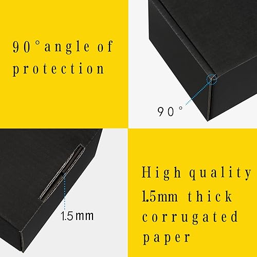 Miniatura 4 de Juego de 20 cajas de envío de 9 x 6 x 2, cajas de cartón corrugado color negro, para embalaje de suministros de pequeñas empresas, cajas de