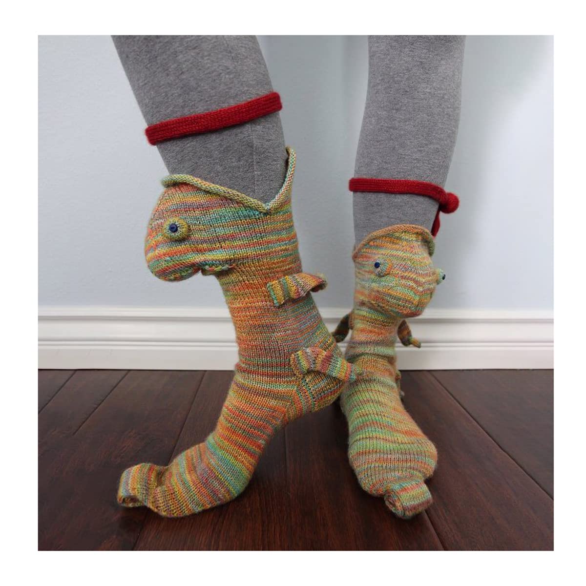 Calcetines de Cocodrilo de Punto para Mujeres Hombres, 3D Calcetín Navideño con Patrones de Punto, Dibujos Invierno Calcetines de Punto, Casual Suave Personalidad Espesar Calceti(Size:2 pairs yellow)