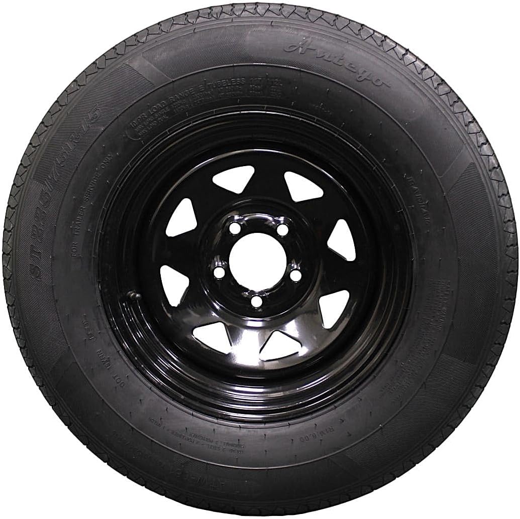 (Set of 4) Antego Tire and Wheel 225/75R15 Highway Terrain Trailer Tire & Wheel – 15.0-Inch Pre-Mounted Rim, 10-Ply Build, Perfect for Utility & Cargo Use | A15604500096110ST22575R15-B4