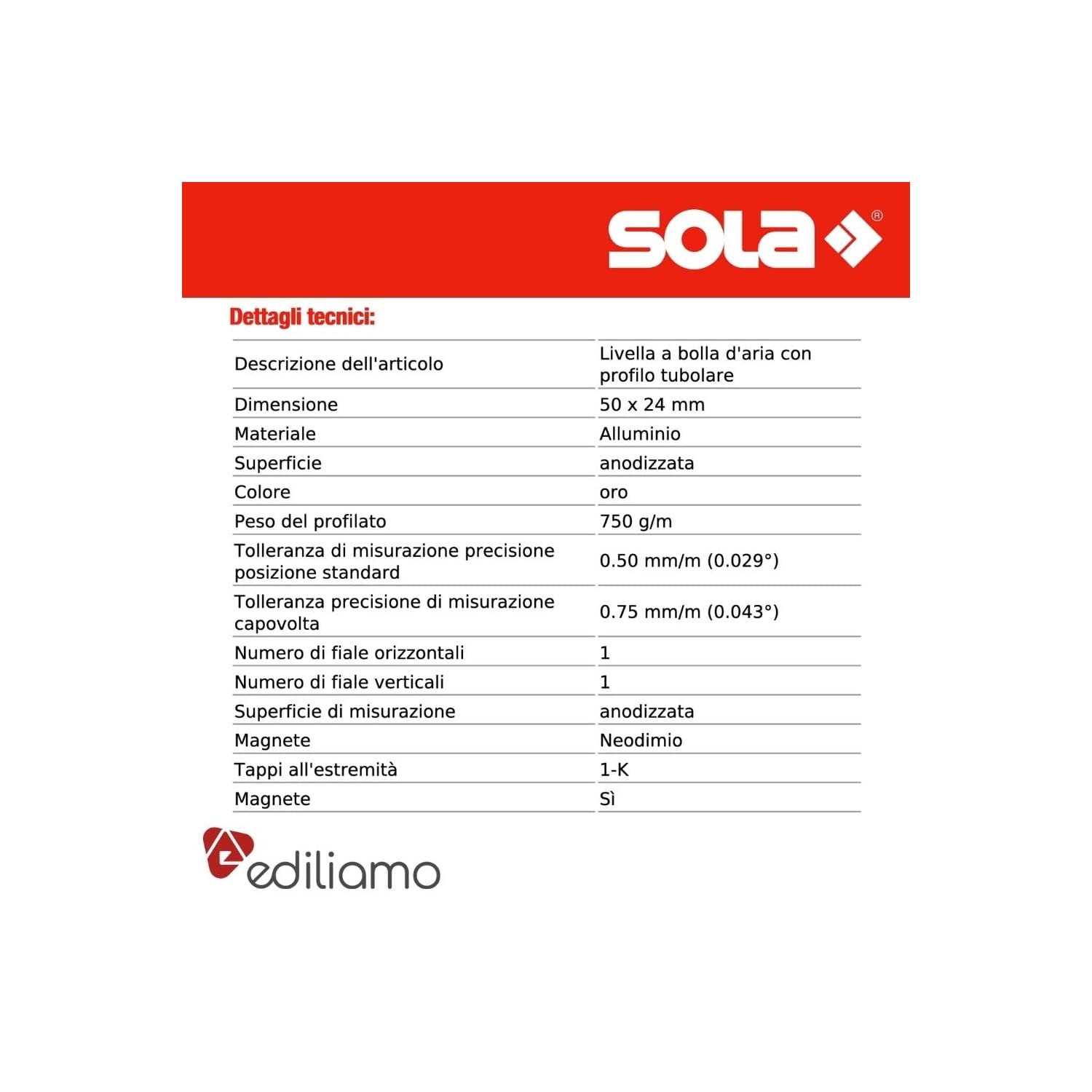 Sola AZM 120 Magnetische Waterpas 120cm - 01821401 (01821401)