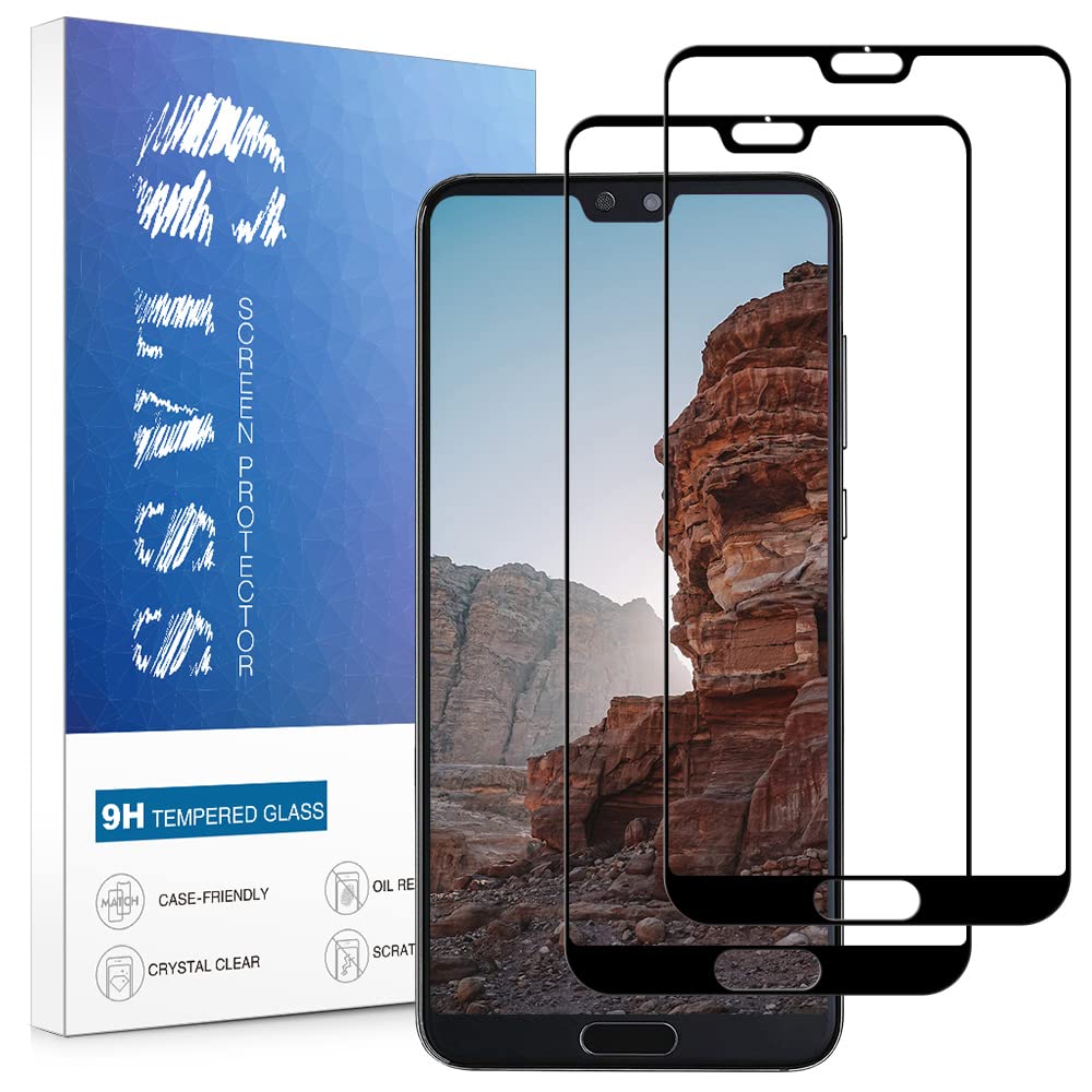 Beukei 2 Pack Screen Protector for Huawei P20 Pro, Tempered Glass, [Ultrasonic Fingerprint Support] [9 Hardness] [Anti-Bubble] [3D Curved] Scratch Resistant for Huawei P20 Pro Glass Film