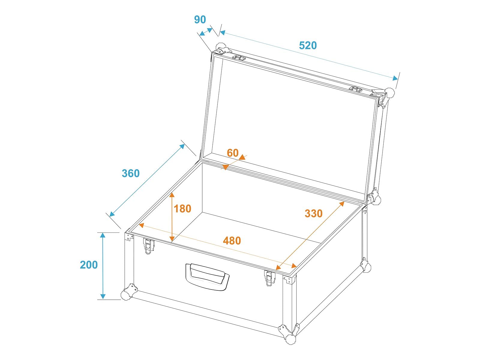 ROADINGER Universal-Koffer-Case Tour Pro 52x36x29cm schwarz | Flightcase Tour Pro