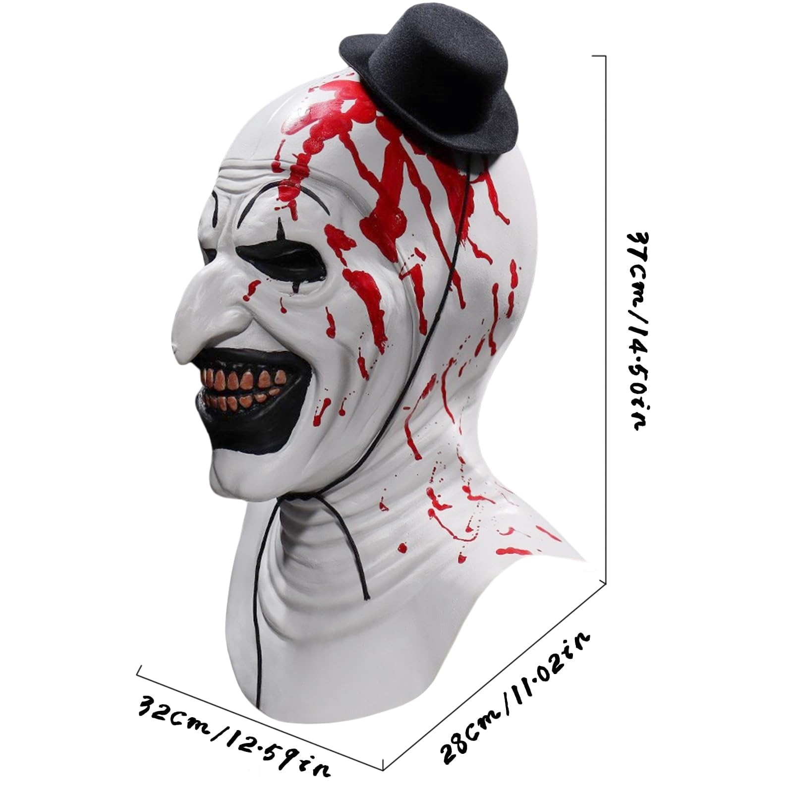 Terrifier Clown Mask Halloween Art The Clown Mask Scary Killer Role Play Full Head Cosplay Scary Props for Adults - Image 3