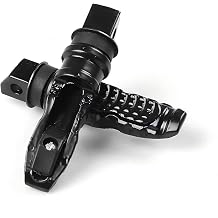 2 PCS Motorcycle Footpegs, Aluminum Alloy 8mm Motorcycle Screw Hole Footrests, Anti-slip Lightweight Rear Foot Pegs, Sport Modification Accessories, for Most Motorcycles, E-bikes (Black)