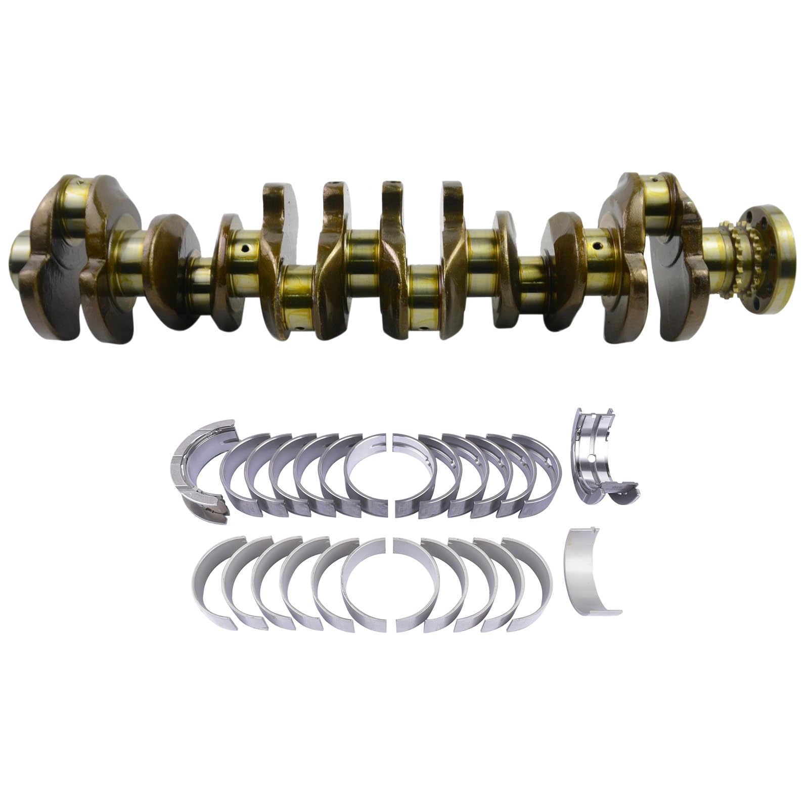 Vilebrequin avec paliers principaux et de bielle 11217799970 11217809375 Compatible avec N57D30 Série 7 F01 730D/735D Série 5 F10 530D Série 3 F30 330D/335D X6 3.0D/3.5D