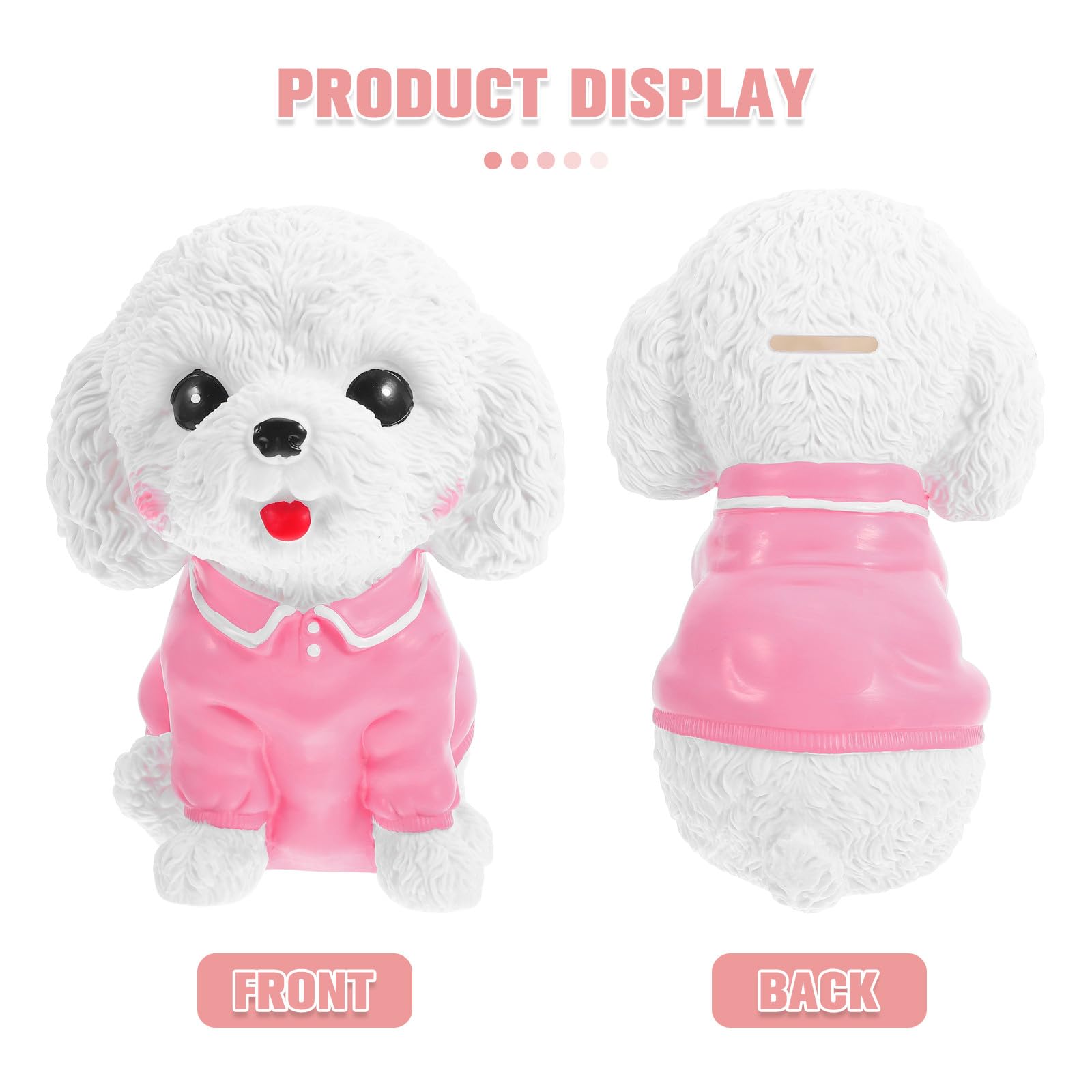 Veemoon Tirelire de Chien Mignon Structure Anti-Chute pour Garçon et Filles en PVC Grosse Capacité Facile à Utiliser, pour Bureau ou Chambre