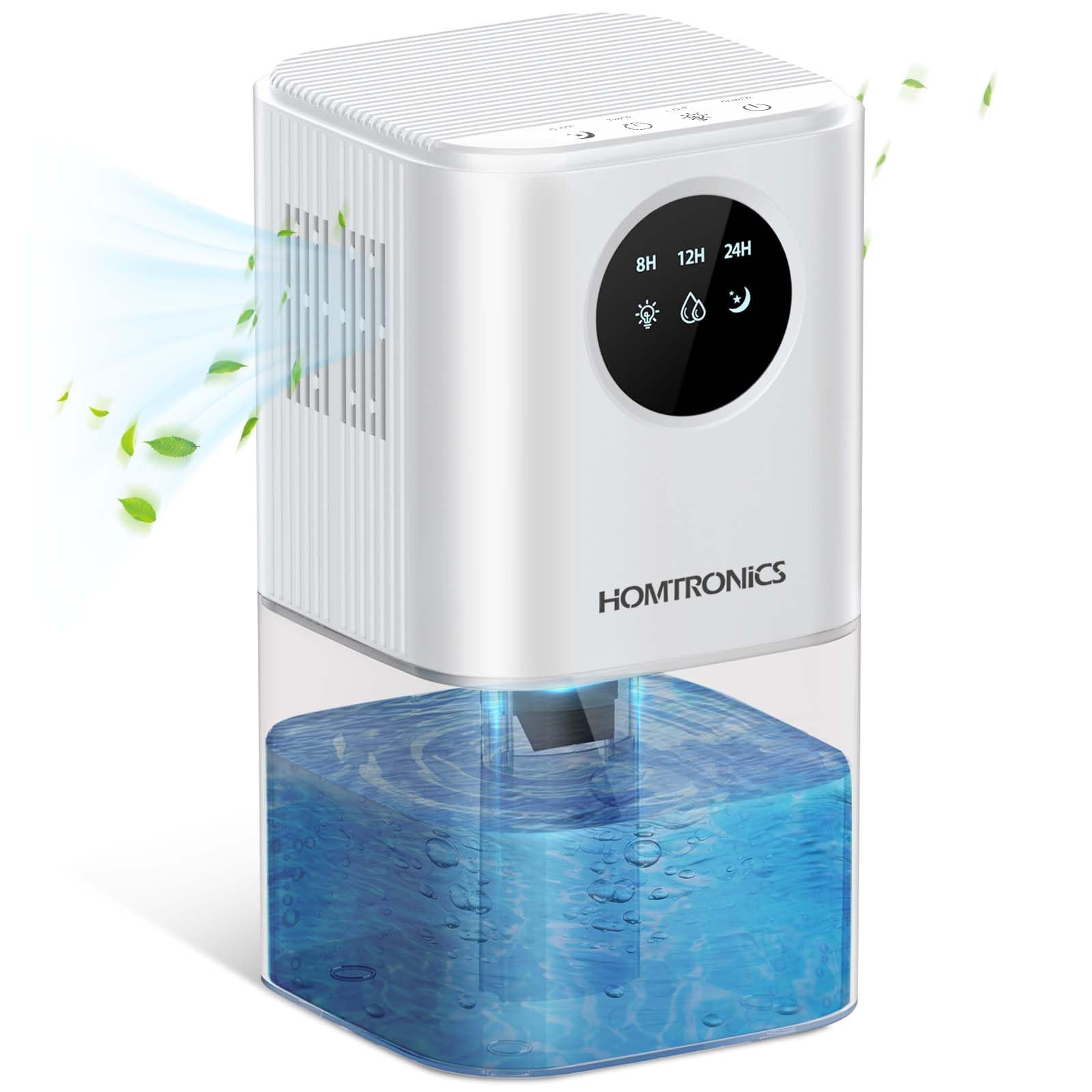 Homtronics 1700ml Mini Dehumidifier for Bedroom(White）