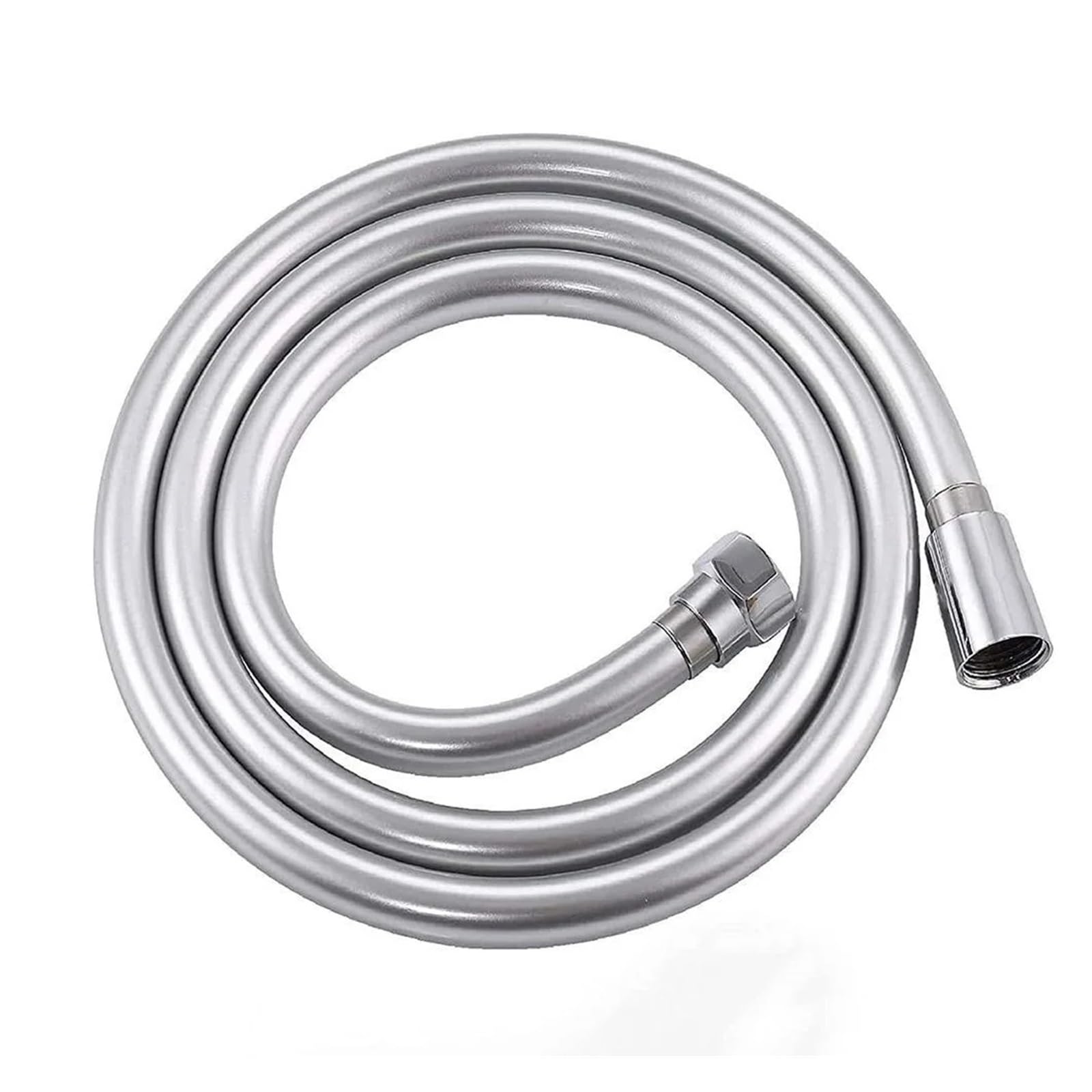 Manguera de ducha flexible anti-enredos de PVC liso plateado de 1.5 metros