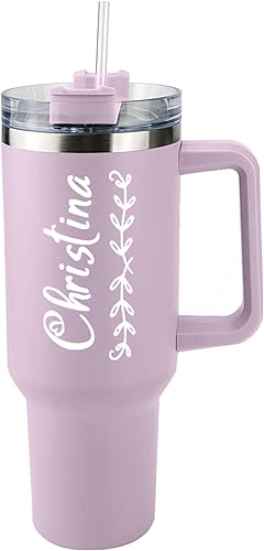 Vasos personalizados para regalos de dama de honor, vasos de 40 onzas con asa y pajilla, regalos personalizados con nombre para novia, regalos de