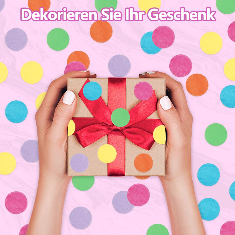 10000 Stück Bunte Runde Konfetti – 2,5 Cm Durchmesser, Aus Seidenpapier, Für Geburtstag, Hochzeit, Party-Deko