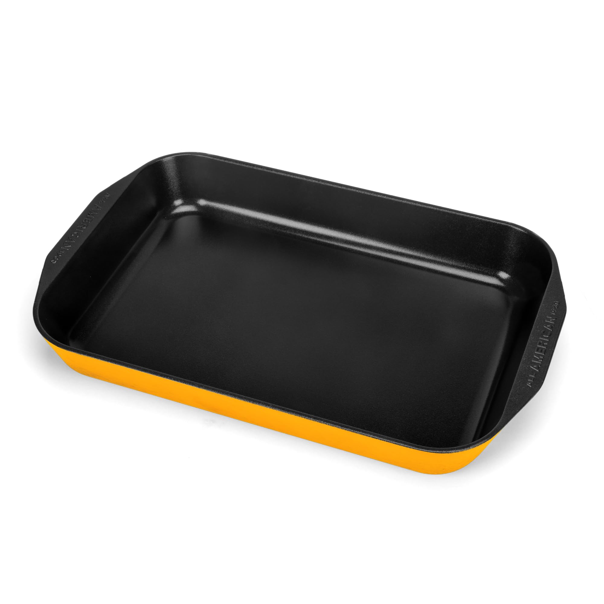 All American 1930 - XL Roast Pan with Ceramic Non-Stick Coating - Mustard - Durable &amp; PFAS Free - Designed to Transition from Stovetop to Oven - Made in the USA