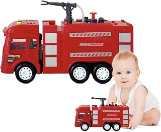 Fire Truck Toy | Sound and Light Ladder Water Tanker Model Fire Engine Toys | Rescue Car with Light Music Water Simulation Spray Fire Engine Toys for Boys for Children 3+ Suanq