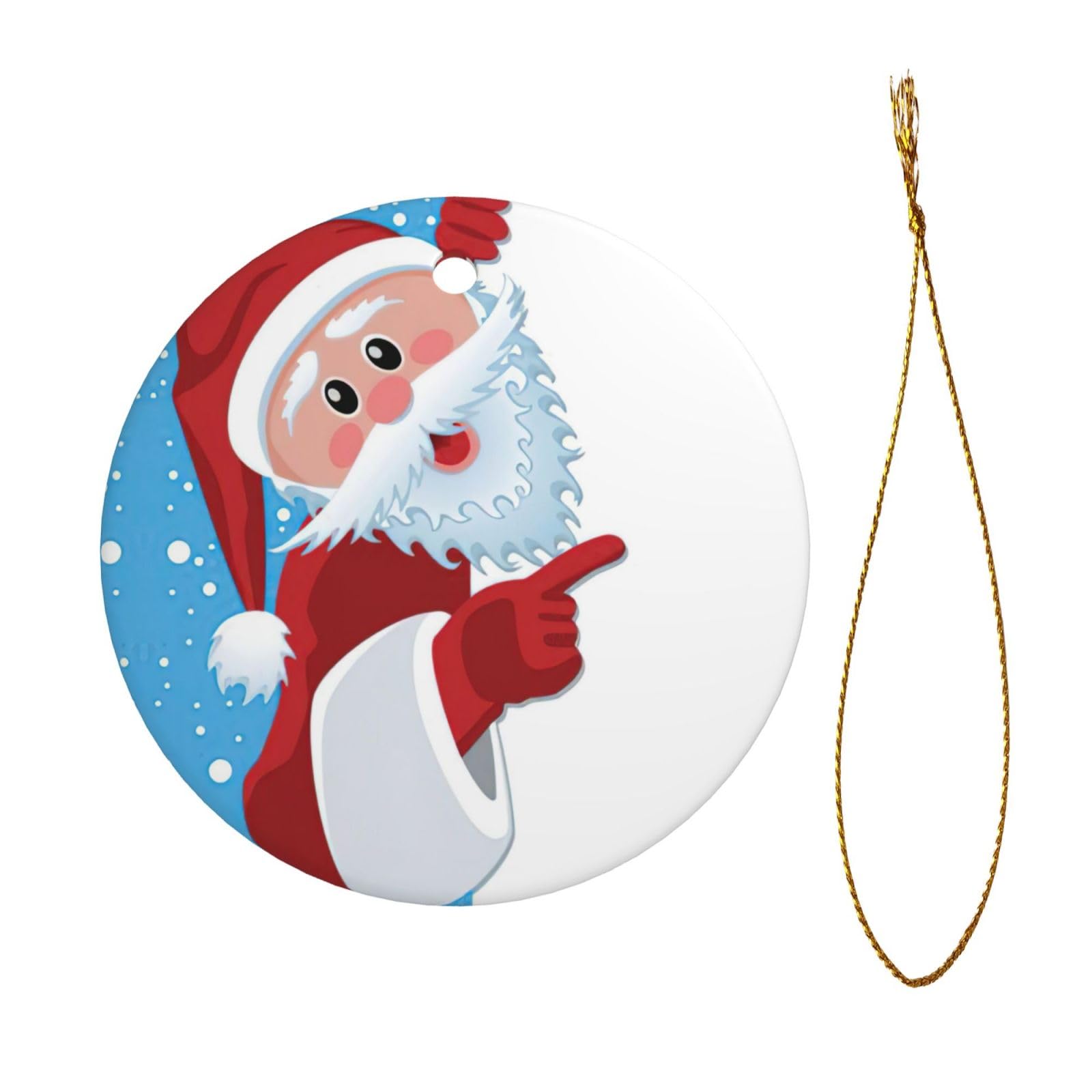 Pallina Di Natale In Ceramica 7,5 Cm – Babbo Natale Con Regali – Decorazione Per Albero Con Stampa Fronte/retro – Regalo Natalizio In Scatola - 2