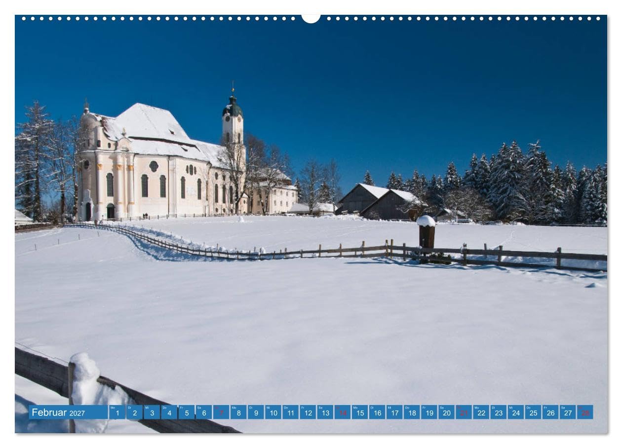 Kirchen und Kapellen in Bayern (hochwertiger Premium Wandkalender 2027 DIN A2 quer), Kunstdruck in Hochglanz: Romantische Kapellen und ... als lohnende Ausflugsziele (CALVENDO Orte)