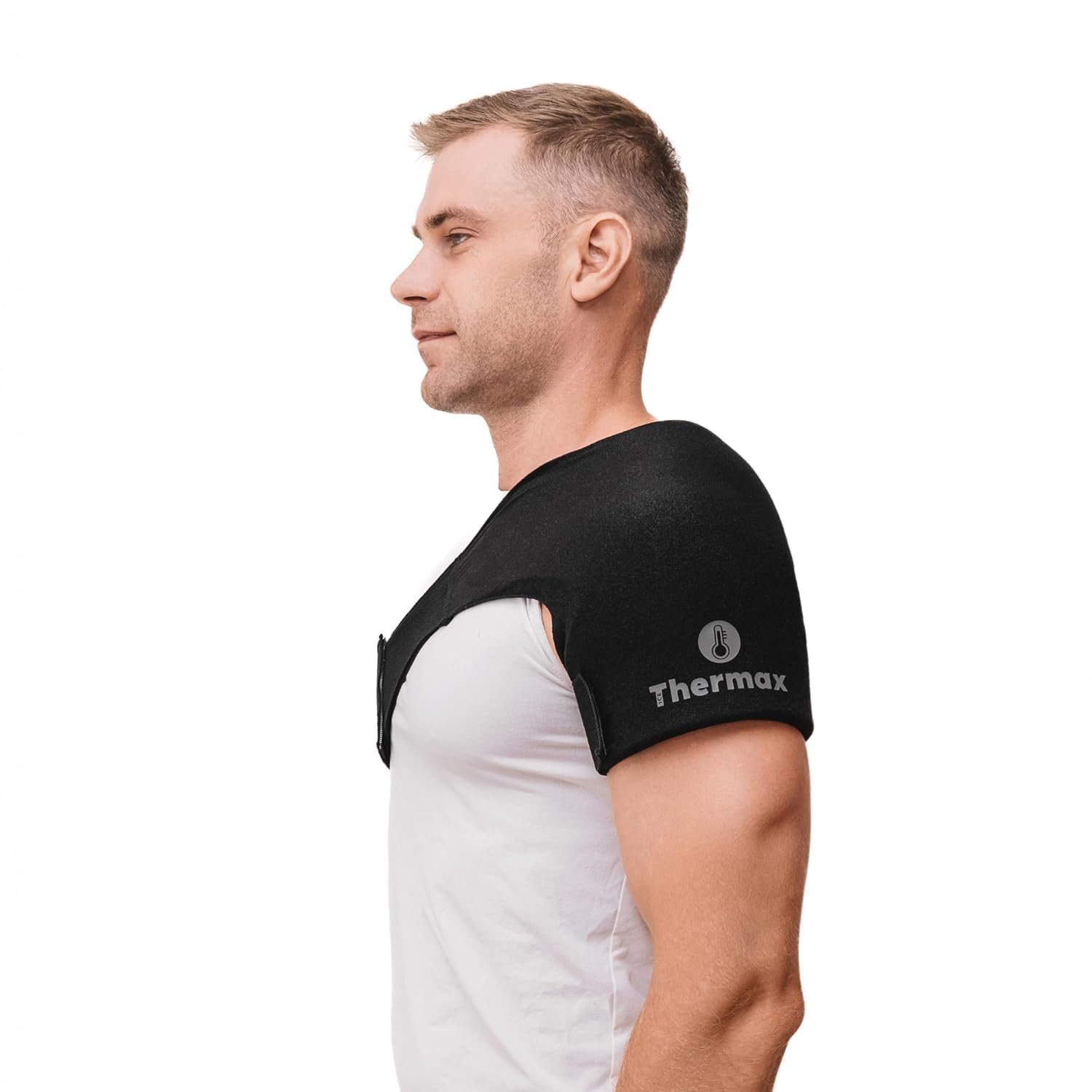 IceThermax Tutore Spalla con Gel Caldo Freddo Riutilizzabile -Supporto Spalla Uomo Donna - Fascia Spalla per Comfort e Stabilità - Borsa Ghiaccio Gel per Spalle