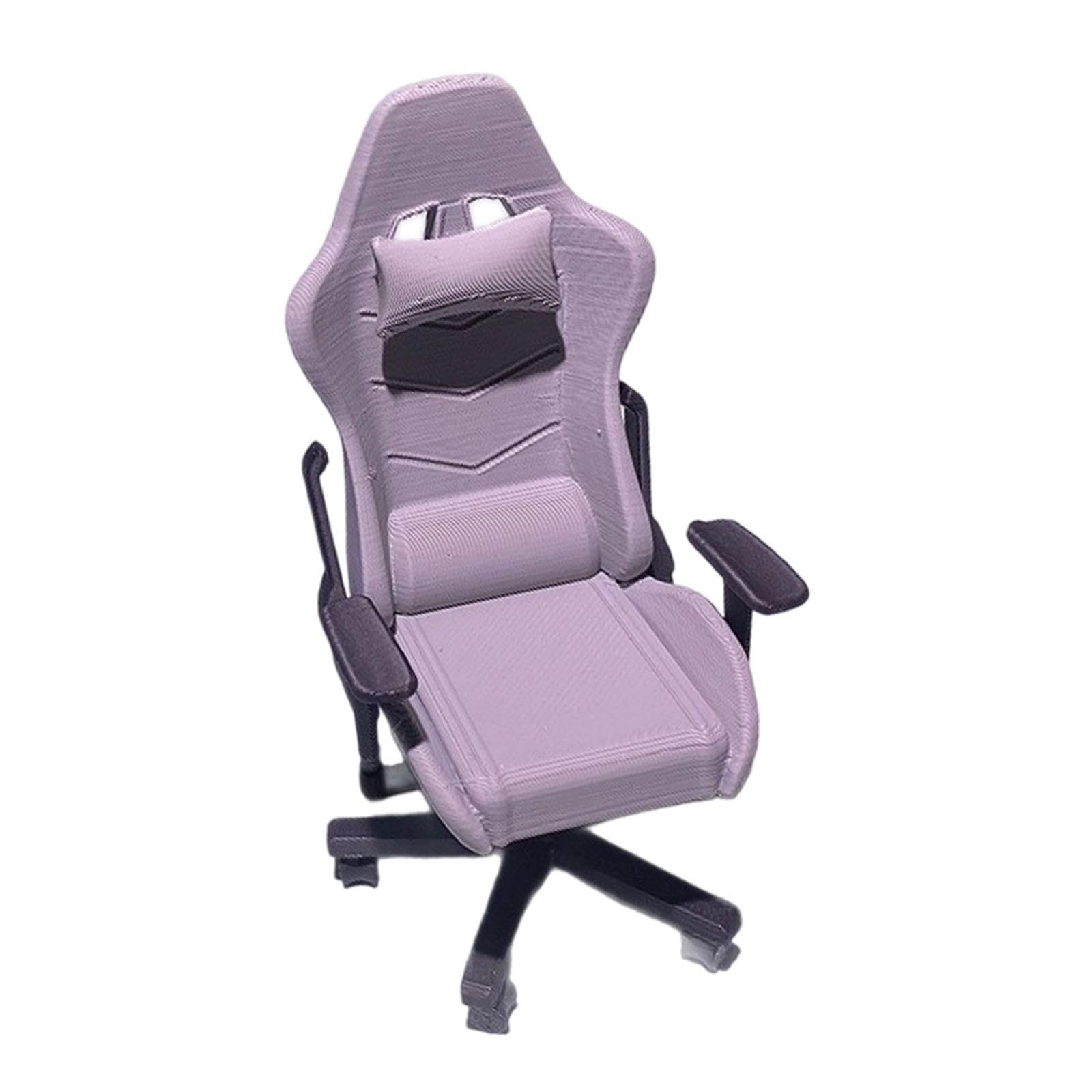 1:12 Computer Gaming Chair Mini Desk Chair for Miniature Scene Architectural Gray-image-43