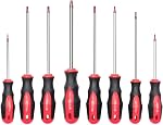 ROTATION 8PCS Jeu de tournevis à bout magnétique, 8 Tournevis Torx Star, T8, T10, T15, T20, T25, T27, T30, T40 Conseil rouge, rouge, brillant, S2 Acier