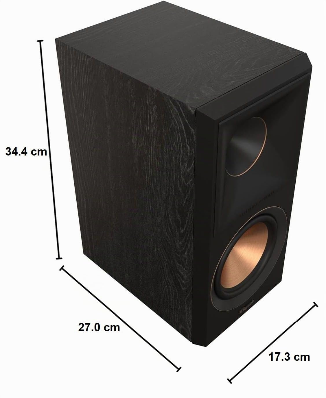 Klipsch Reference Premiere RP-500M II - Par de altavoces de estantería con bocina Tractrix® híbrida más grande de 90° x 90°, tweeter de 1 pulgada, woofers cerametálicos de 5.25 pulgadas para llenar la