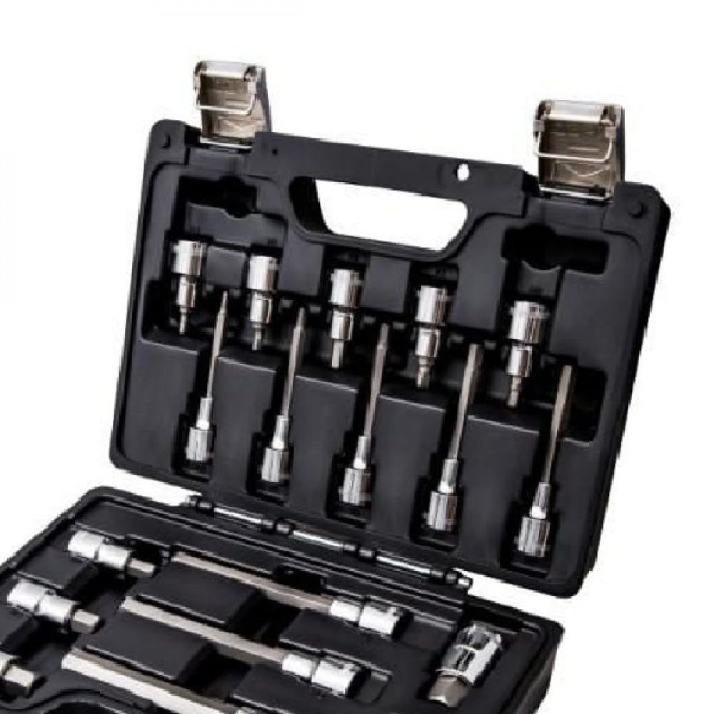 Beta BW 923E-PE/C18 - Assortimento di 18 chiavi a bussola per viti con impronta esagonale in cassetta di plastica