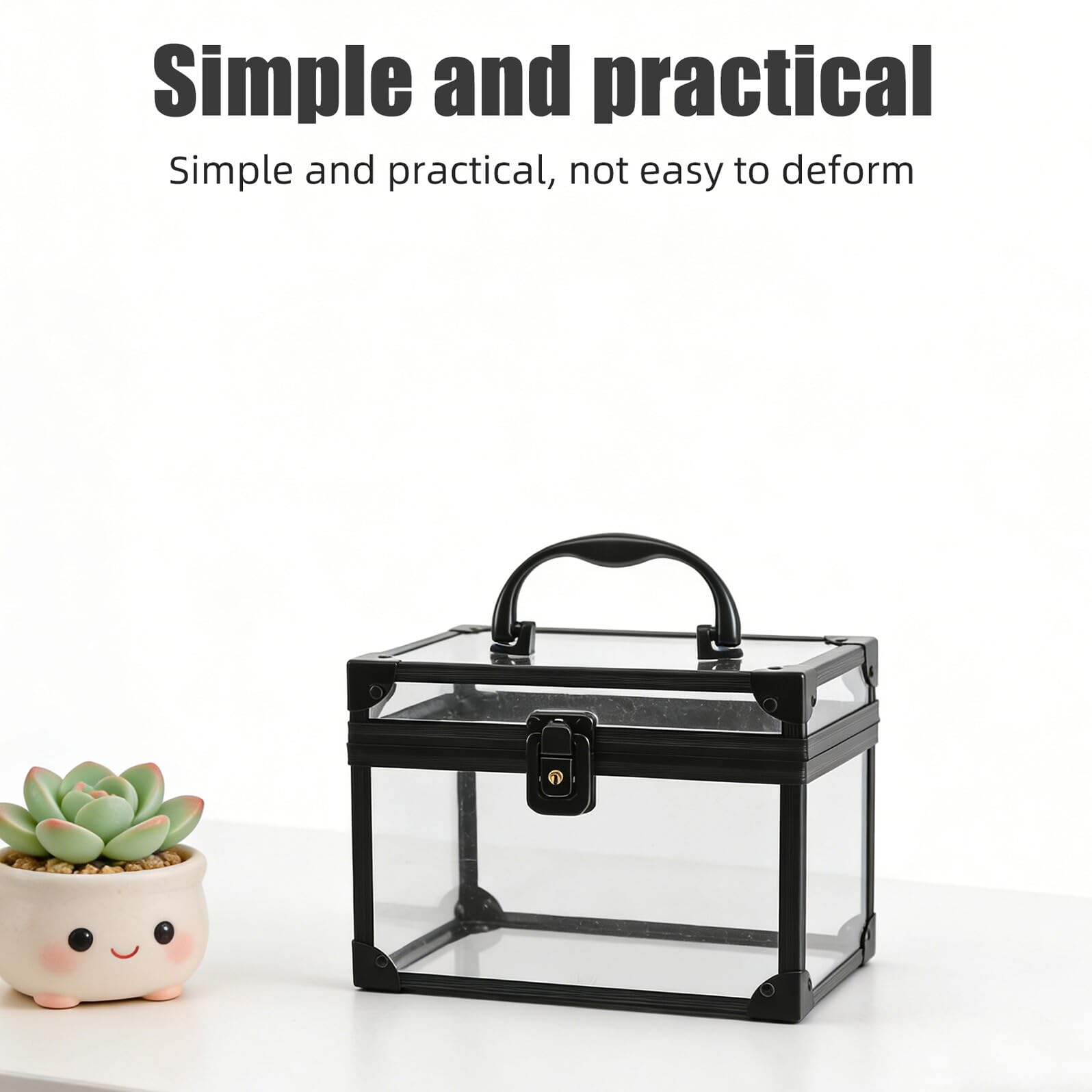 Hohopeti Scatola Porta Dischi in Vinile con Coperchio e Maniglia, Custodia in Plastica Trasparente per CD e Dvd, Organizer Compatto per Casa e Ufficio, Protezione Anti-graffio e Polvere
