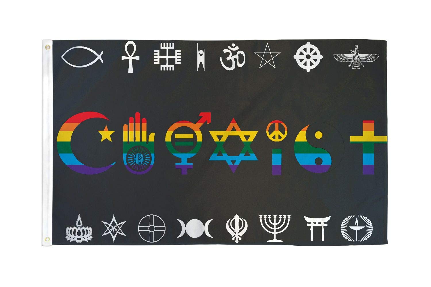 AZ FLAG - Rainbow Peace Love Happiness Flag - 2x3 Ft - 100D Polyester Gay Pride Banner with Two Metal Grommets - Fade Resistant - Vivid Colors - 2' x 3' Feet - 90x60 Cm — view 141