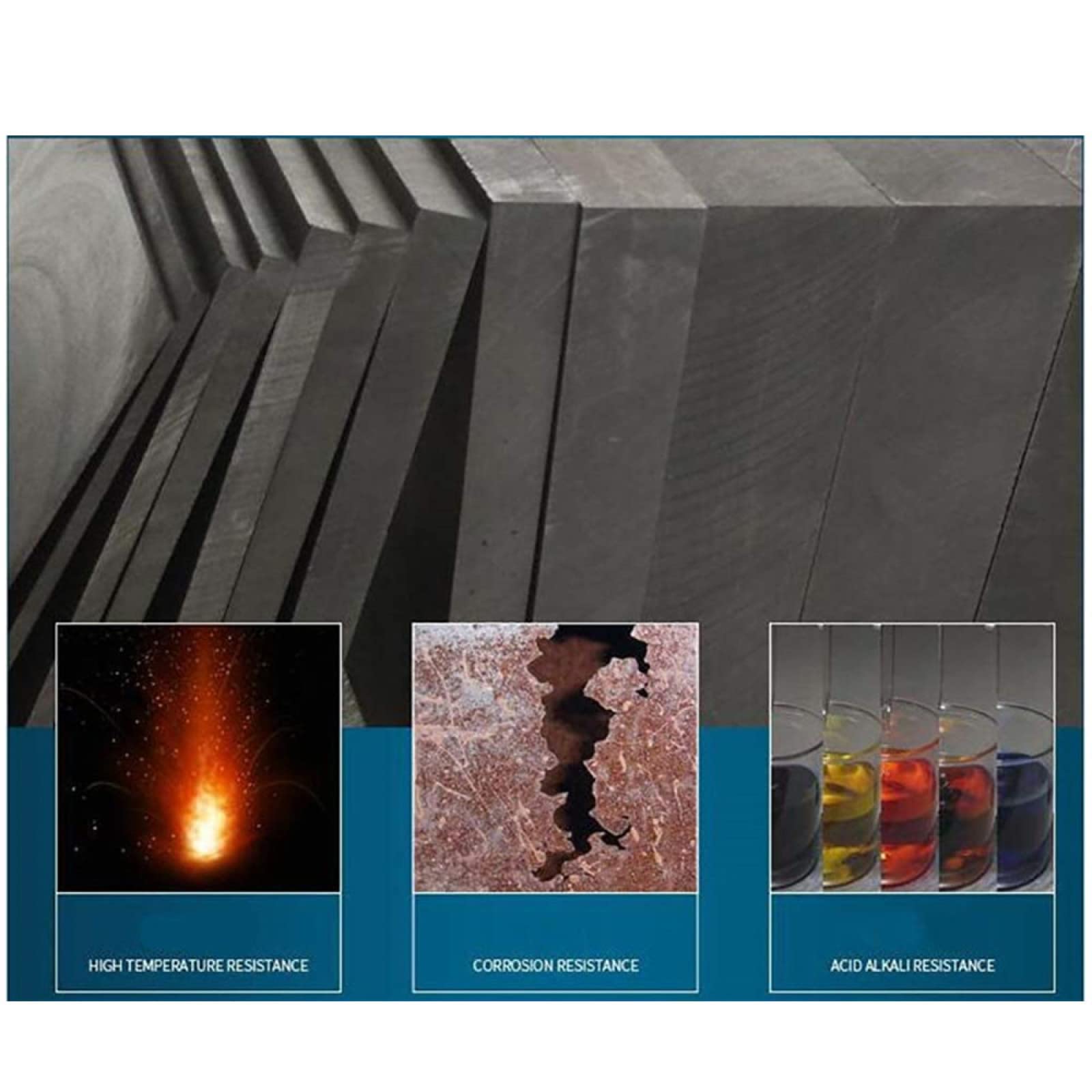 Bloque de grafito, placa de grafito de alta pureza al 99,9%, para fundición de metales, forma de bloque de grafito, largo 200 mm, ancho 100 mm, espesor,15 mm