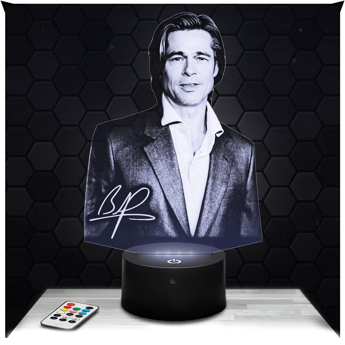 Lampephoto.fr - Brad Pitt Actor 3D Lamp Decoration, Gift idea for Men and Women, Brad Pitt Object, Adult Night Light, Bedroom Decoration, Original Christmas, Gift idea for Men and Women, Merchandising