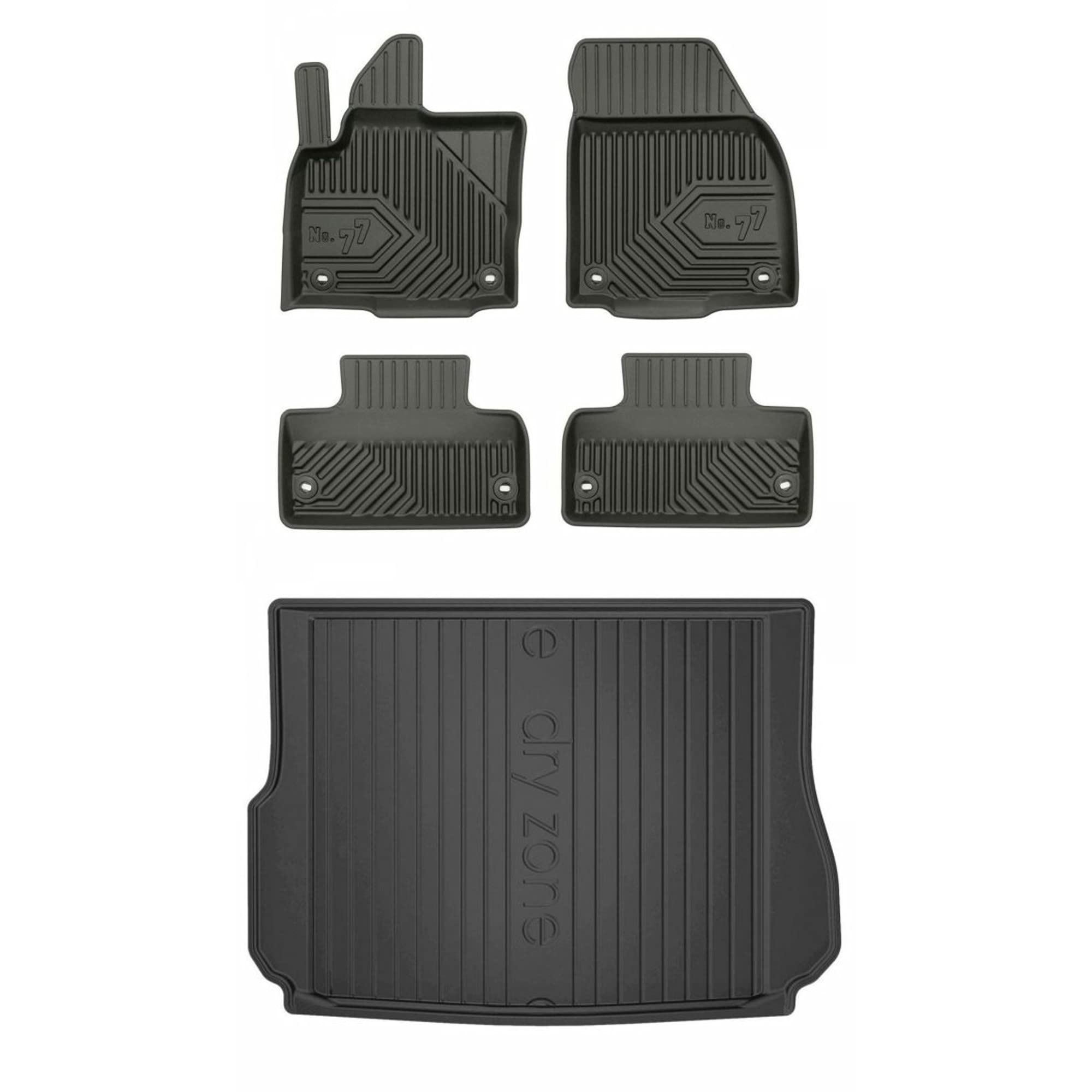 MOTOS Set di tappetini in gomma e tappetini per il bagagliaio per Land Rover Range Rover Evoque I 2011-2018 Migliorare il comfort di viaggio con tappetino antiscivolo auto 3D- tappetini per tutte le s