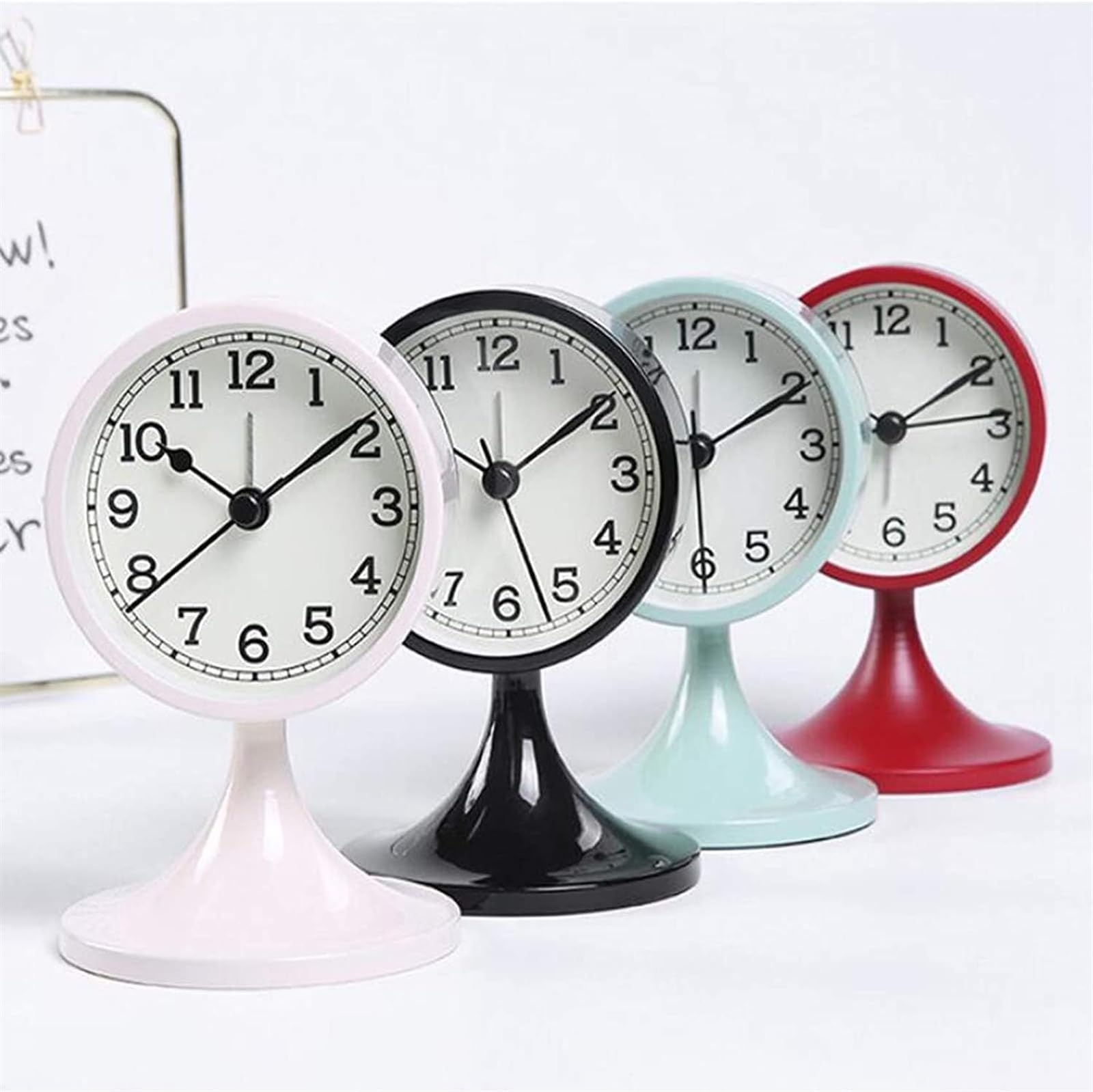 Relojes de sobremesa para Sala de Estar Reloj Despertador silencioso Redondo Retro Que no Hace tictac Reloj de Escritorio con Pilas para Chimenea Repisa Escritorio de Oficina Estan