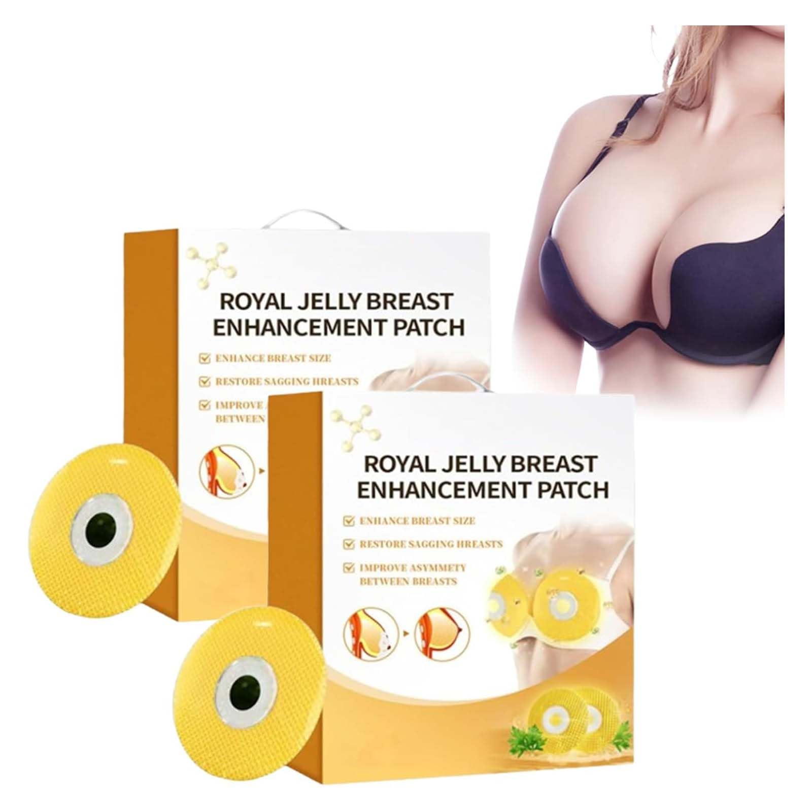 Moondar Patch de renforcement mammaire avec gelée royale, patchs naturels nourrissants et hydratants pour améliorer la relaxation (2 boîtes)