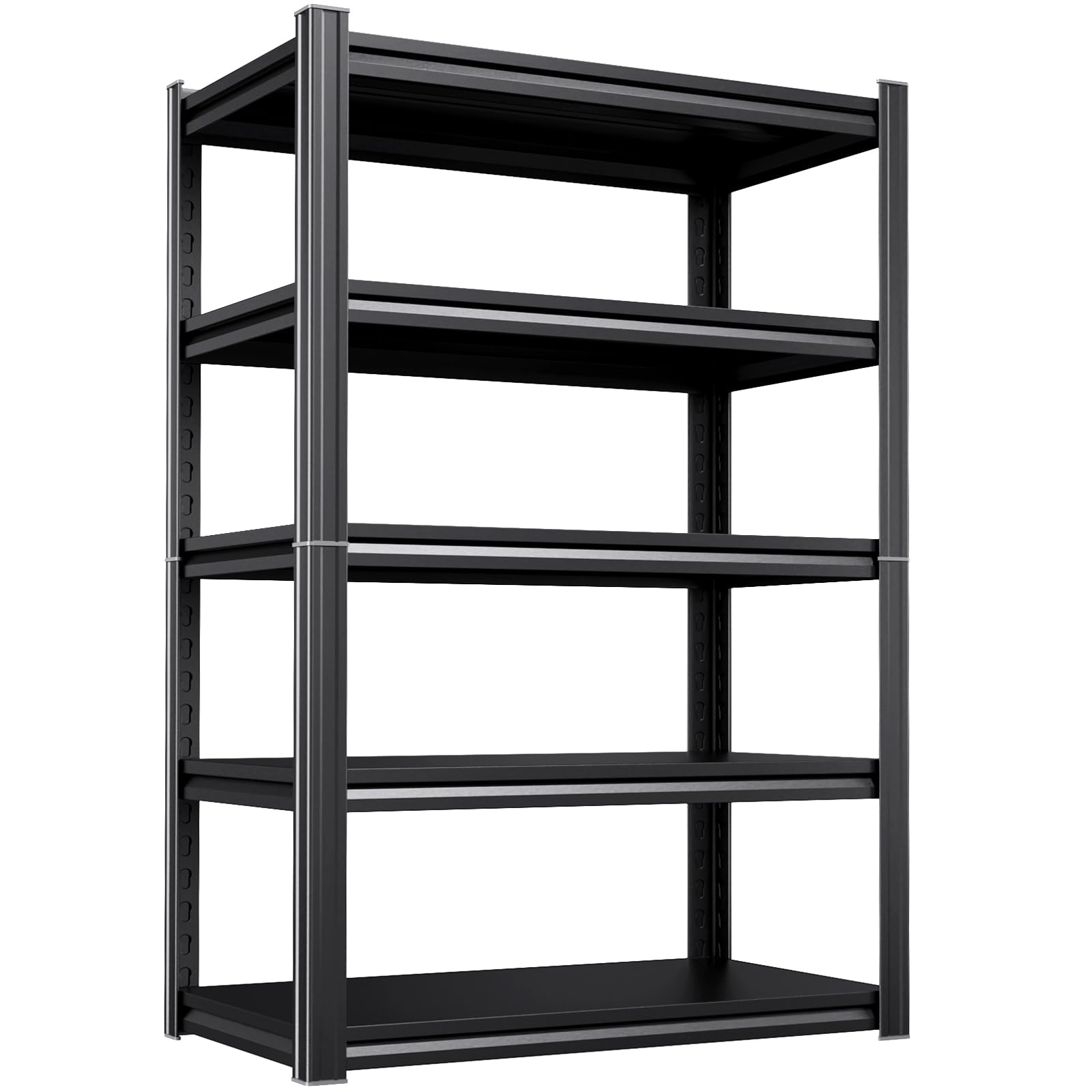 Heavy Duty 5-Tier Garage Shelving Unit (2500 LBS Capacity) – 71.2" Hx35 Wx16 D Adjustable Metal Storage Rack, Industrial Steel Utility Shelves for Garage, Pantry, Warehouse, and Basement Black
