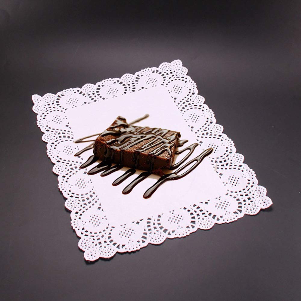 Tim&Lin Tapetes de papel de encaje – Tapetes de papel redondos – Manteles individuales desechables de papel – para bodas, cumpleaños, tartas, postres, vajilla decoración de alimentos
