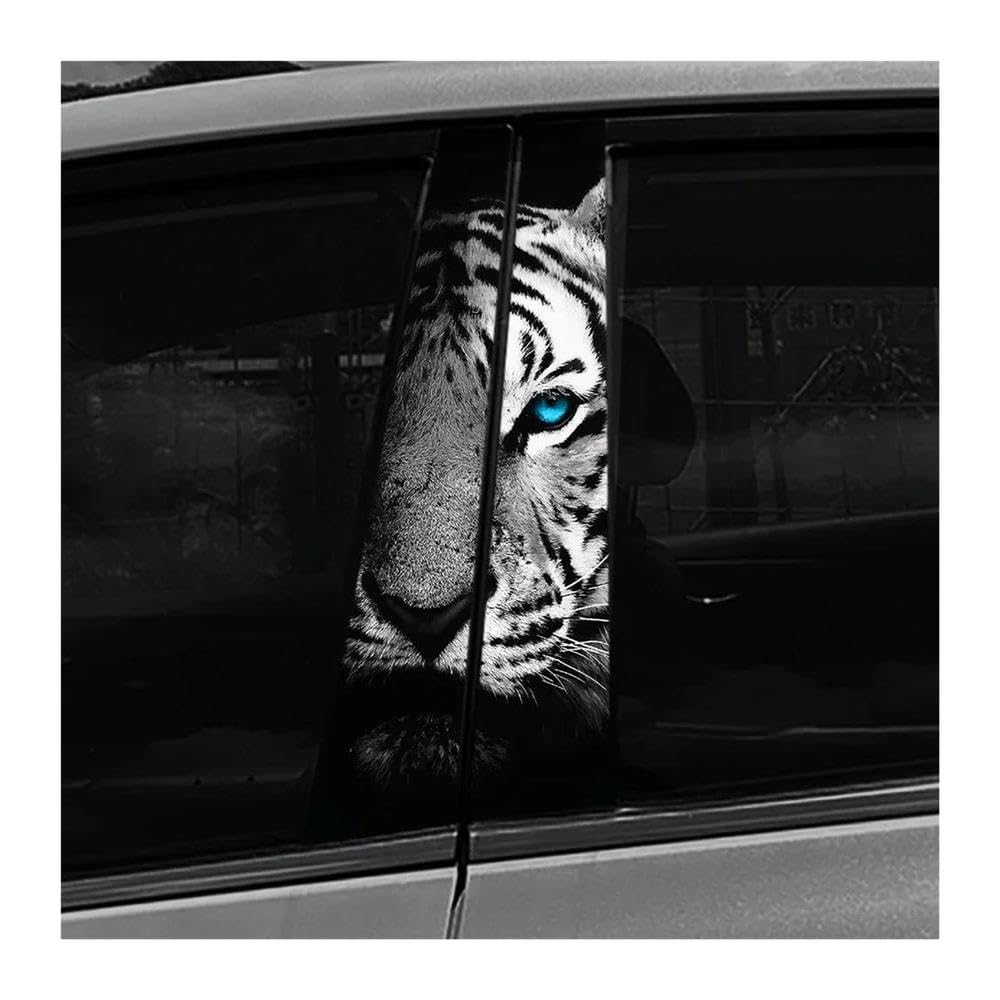 Decorative Items 2PCS Auto Center Pillar Sticker Tiger Waterproof Car B-Pillar Vinyl Decals(K)