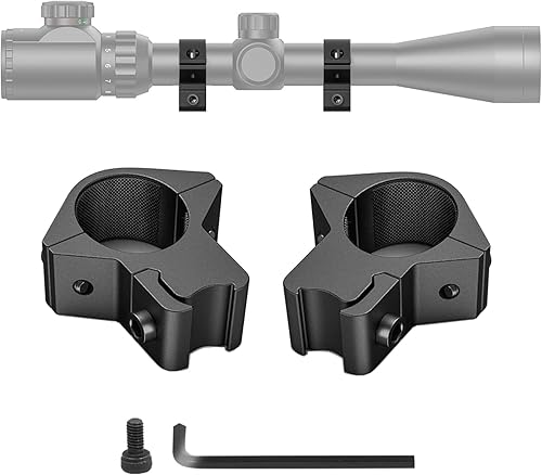 Vista 12 de Anillos de alcance de cola de milano de 1 pulgada, paquete de 2 anillos de montaje de alcance de 1 pulgada de perfil alto o mediano para rieles