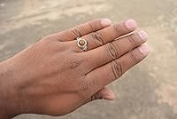 Vista 14 de Rose Quartz Stone Ring, Handmade 925 Sterling Silver Rings for Women Girls, Natural Gemstone Ring US size 12 Solitaire Ring, Pink Round Stone Ring