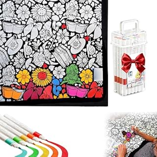 Ruidawin Colouring Blanket for Adults,Color Your Own Blanket DIY Coloring Blankets Creative Personalized Drawing Art Project, Soft Cozy Fleece Drawing Throw Bedroom Decor (Cow)