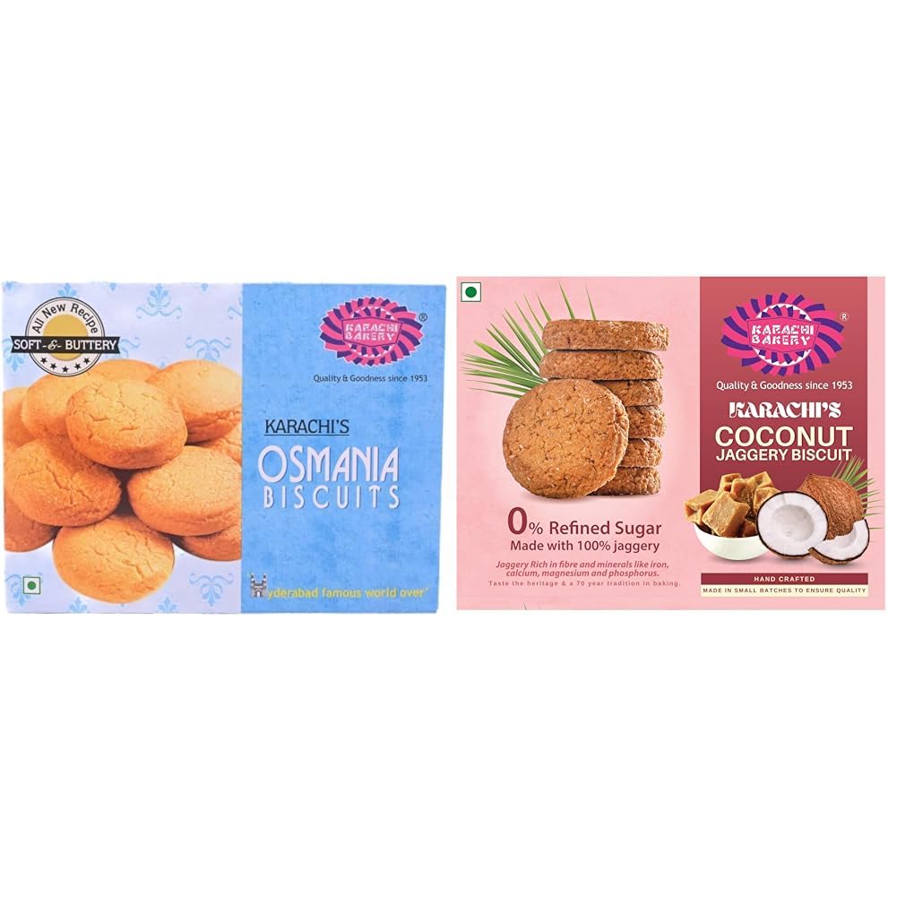 Karachi Bakery Osmania Biscuits, 400g Karachi Coconut Jaggery Biscuits 400gm