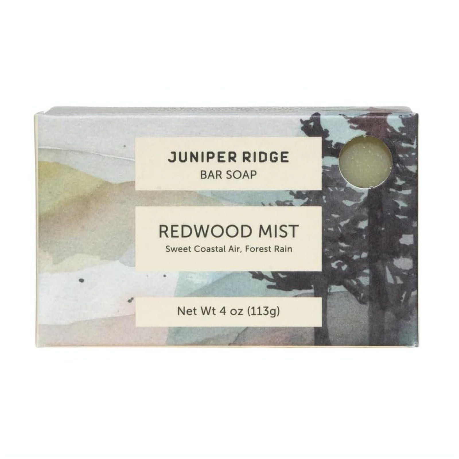JUNIPER RIDGE Redwood Mist Bar Soap - Cold Processed Mild Castile Soap - Plant Based Ingredients & Steam Distilled Essential Oils - Paraben, Phthalate, Dye, Cruelty, & Preservative Free - 4oz Bar