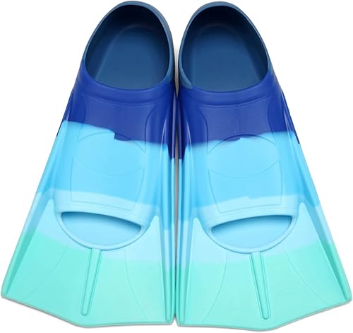 Miniatura 15 de Aletas de natación para niños, aletas cortas de natación juveniles para entrenamiento de natación de regazo para niñas y niños