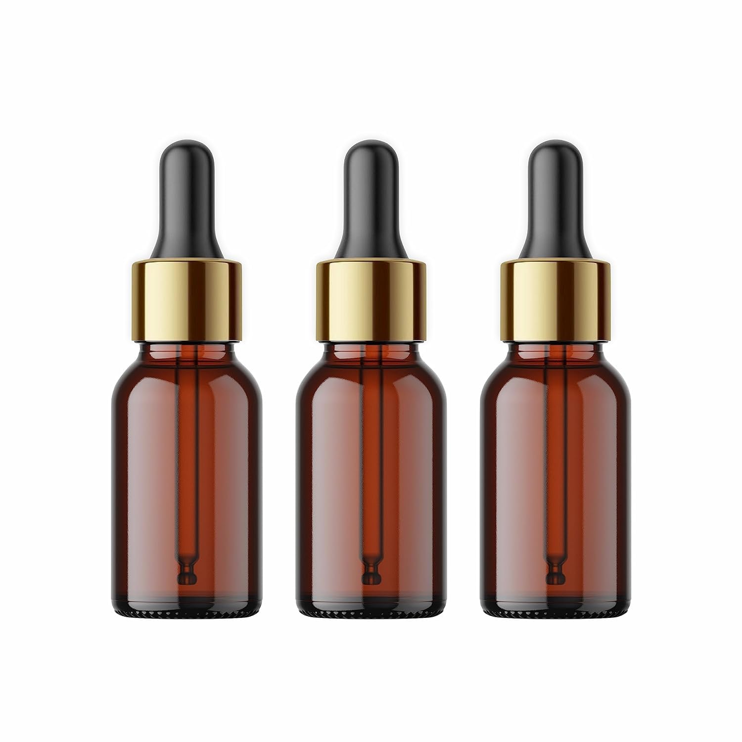 PACKCESS 10ML Amber Glass Dropper Bottle With Golden Black Silicon Teat | Refillable, Reusable | Leak Proof For Essential Oils, Blends | DIY Face Oil & Perfume Bottle (24)-image-45