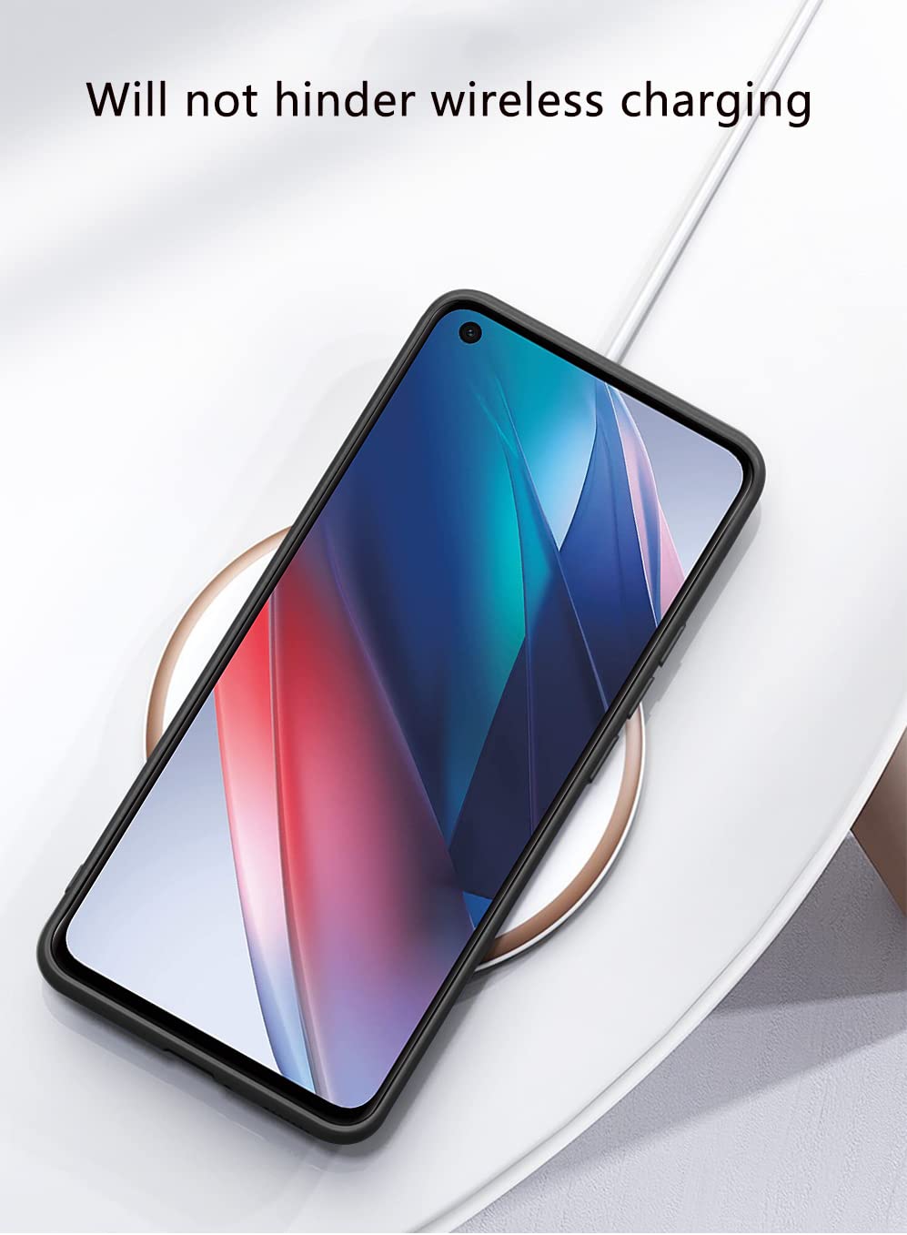 POUHYE Cover per Oppo Find X3 Lite 5G Custodia Originale, Sottile Morbido Silicone Cover con Protezione Fotocamera, TPU Antiurto Protezione Case per Oppo Find X3 Lite 5G Nero