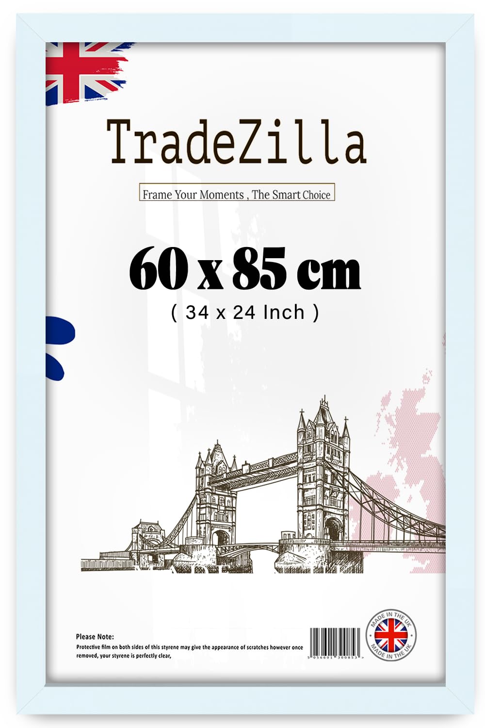 TradeZilla | Classic Rectangle (60 x 85 CM) White Frame– Wood Finish - 34x24 Inch Poster/Photo/Picture Frame – 60 cm x 85 cm [ White ] — image 1