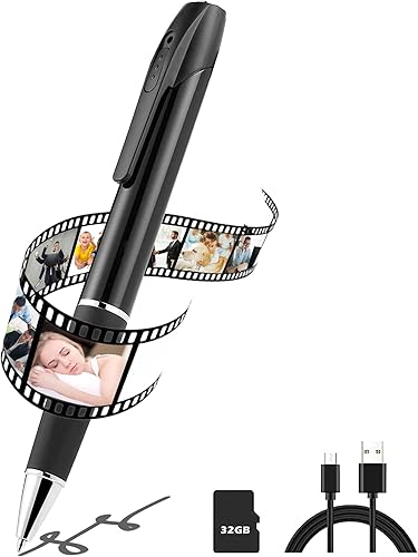IROLIW Detector de bolígrafo de cámara, cámara corporal HD 1080P con grabación de bucle, cámara de bolsillo portátil para reuniones de aula para