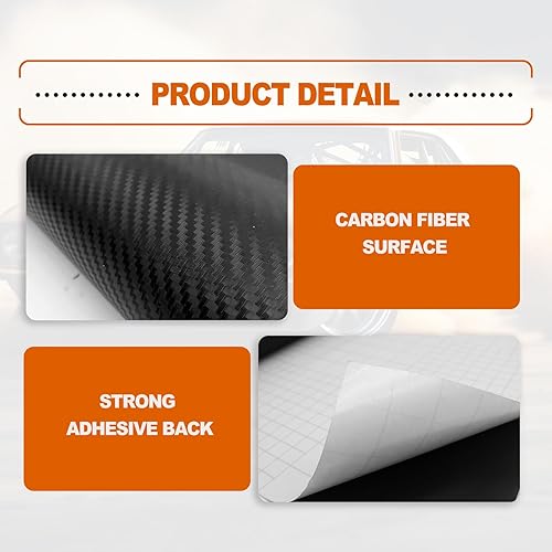 Miniatura 3 de Envoltura de vinilo de fibra de carbono de sarga mate 3D para automóvil, 12 x 60 pulgadas, clasificación para uso en exteriores, contiene cuchillo y
