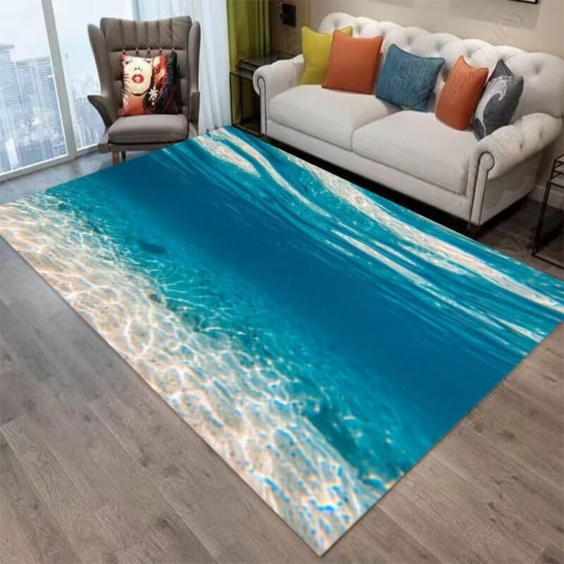 Tapis entree super luxueux 160x230cm antiderapant et absorbant de style sous-marine