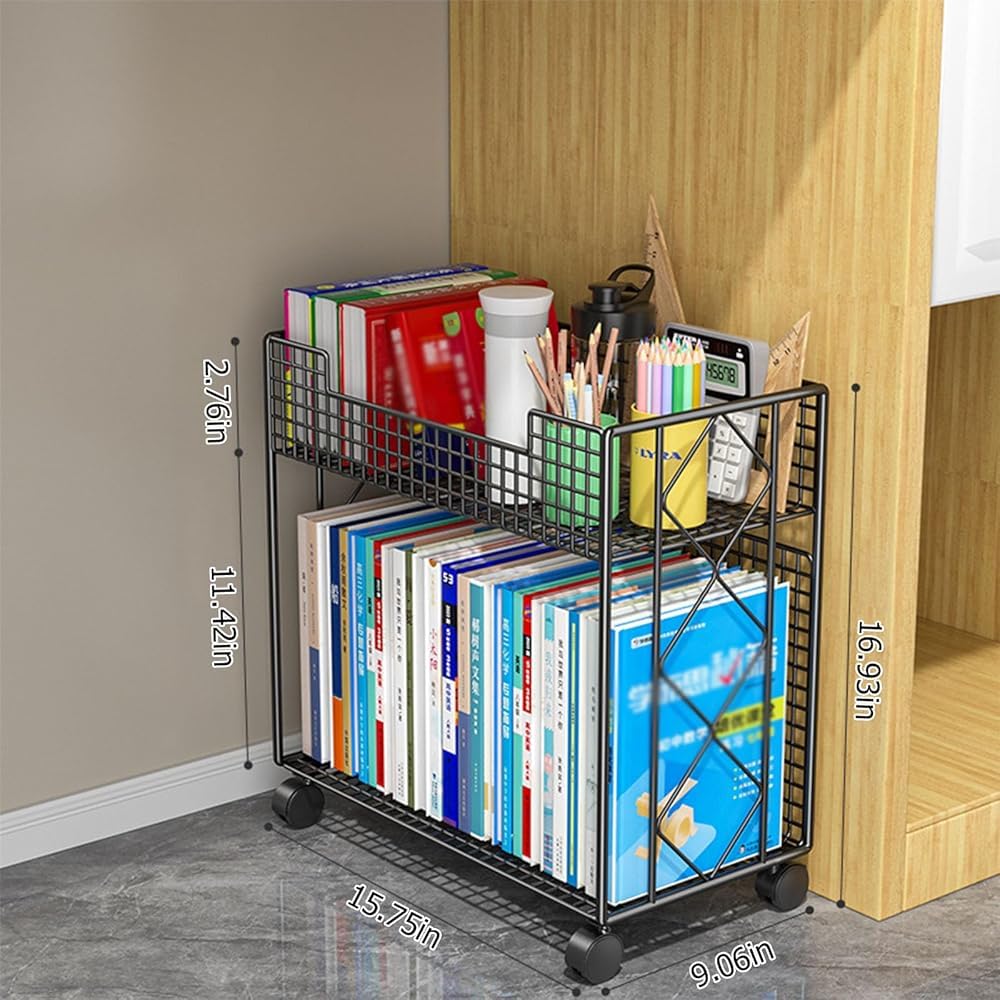 le - Carrello con ruote bloccabili e cartelle sospese, ideale per uso domestico e scolastico