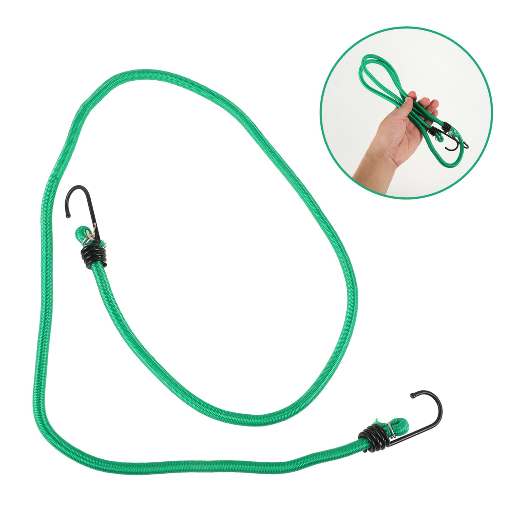 Cordon Élastique avec Crochets Vert, Lot de 10 pour Extérieur
